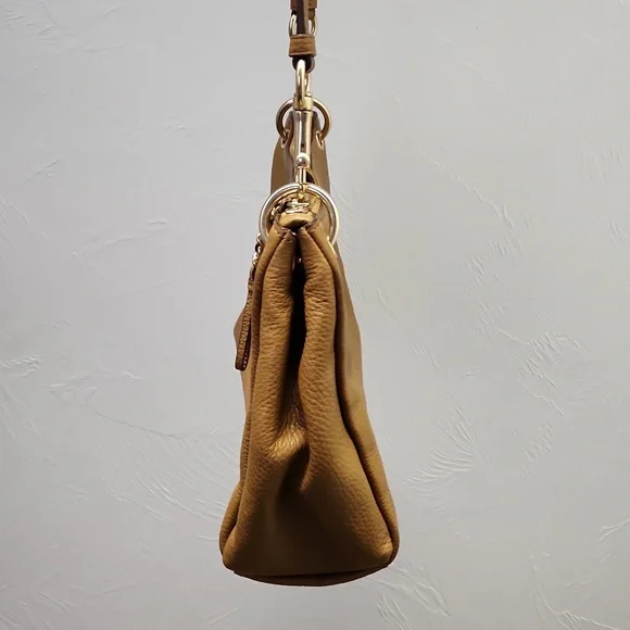 Coach Cognac Pebble Leather Crossbody Bag With Adjustable Strap. - Picture 3 of 6